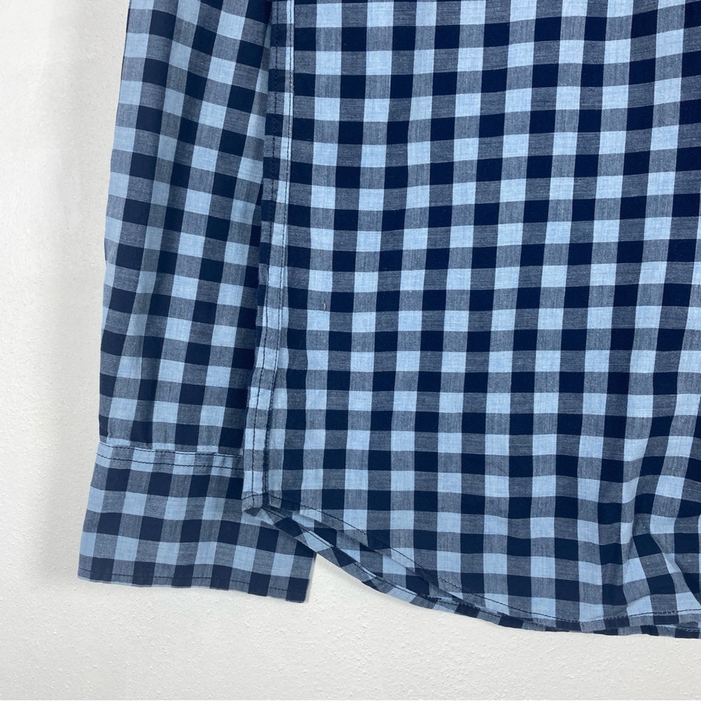 J. Crew Men's Medium Lightweight Slim Fit Gingham Button-Down Shirt Blue Cotton - Picture 5 of 16